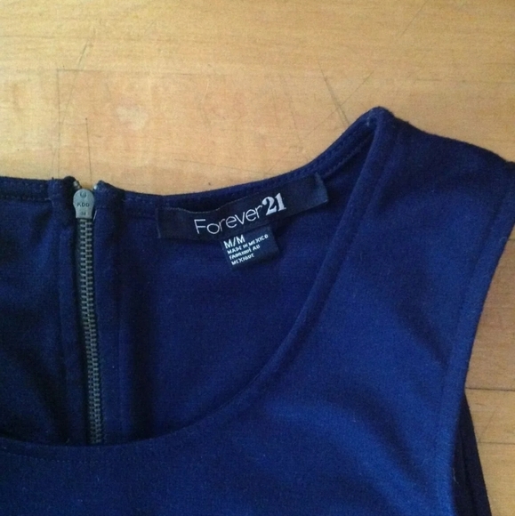 Forever 21 Women's A-Line Dress Blue & Yellow Button Design Size Medium - Picture 9 of 12